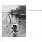 French submarine 'Saphir' (Q44) and five others moving from Gravesend to London, July 1909 by Anonymous