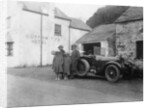 A family standing beside their car, Gorphwysfa Hotel, North Wales by Anonymous