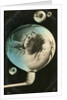 Woman reflected in a bubble, postcard by Anonymous