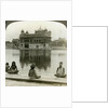 Fakirs at Amritsar, looking south across the Sacred Tank to the Golden Temple, India by Underwood & Underwood