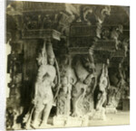 Pillars of a Hindu temple, Madurai, India by Underwood & Underwood