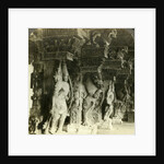 Pillars of a Hindu temple, Madurai, India by Underwood & Underwood