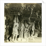 Pillars of a Hindu temple, Madurai, India by Underwood & Underwood