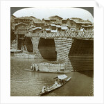 Quaint bridge and houses, City of Sun, Kashmir, India by Underwood & Underwood