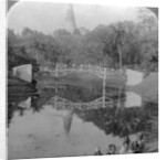 Fortress gardens and the Shwedagon Pagoda, Rangoon, Burma by Underwood & Underwood