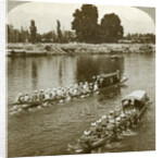 Lady Curzxon travelling on the state barge of the Maharaja, Kashmir, India by Underwood & Underwood