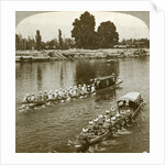 Lady Curzxon travelling on the state barge of the Maharaja, Kashmir, India by Underwood & Underwood
