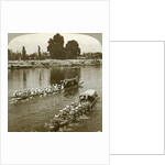 Lady Curzxon travelling on the state barge of the Maharaja, Kashmir, India by Underwood & Underwood