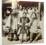A group of women in the courtyard of a wealthy Chinese house, Peking, China by Underwood & Underwood