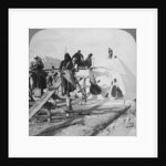 Stacking salt in the great salt fields of Solinen, Black Sea, Russia by Underwood & Underwood