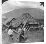 Native girls with their water vessels made from shafts of bamboo, Philippines by HC White