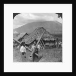 Native girls with their water vessels made from shafts of bamboo, Philippines by HC White