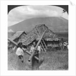 Native girls with their water vessels made from shafts of bamboo, Philippines by HC White