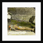 Hindu devotee on a bed of nails near the shrine of Kali, Calcutta, India by Underwood & Underwood