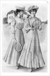 Tennis gowns, girls' attire for August by Anonymous