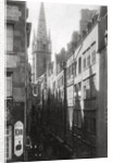 Street scene, showing the cathedral spire, St Malo, Brittany, France by Anonymous