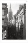 Street scene, showing the cathedral spire, St Malo, Brittany, France by Anonymous