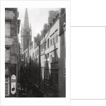 Street scene, showing the cathedral spire, St Malo, Brittany, France by Anonymous