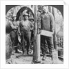 Filling a shell with nitro-glycerine, oil field in Pennsylvania, USA by Keystone View Company