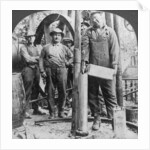 Filling a shell with nitro-glycerine, oil field in Pennsylvania, USA by Keystone View Company