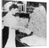 Weighing and sorting raw silk skeins, South Manchester, Connecticut, USA by Keystone View Company