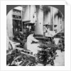 Weaving linen fabric, Montreal, Canada by Keystone View Company