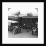 Troops and supplies are rushed from a railhead to the firing line, World War I by Realistic Travels Publishers