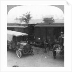 Troops and supplies are rushed from a railhead to the firing line, World War I by Realistic Travels Publishers
