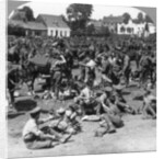 British cavalry troops resting in a French village, World War I by Realistic Travels Publishers
