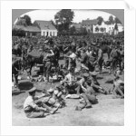 British cavalry troops resting in a French village, World War I by Realistic Travels Publishers