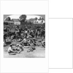 British cavalry troops resting in a French village, World War I by Realistic Travels Publishers