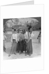 Woman and servants going to a market, Mandalay, Burma by Stereo Travel Co