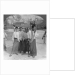 Woman and servants going to a market, Mandalay, Burma by Stereo Travel Co