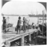 Landing stage on the Irawaddy River, Rangoon, Burma by Stereo Travel Co