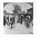 Young men performing a sword dance, Burma by Stereo Travel Co
