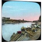 State barge opposite a Maharajah's palace, India by Anonymous