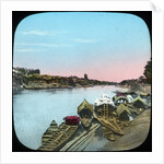 State barge opposite a Maharajah's palace, India by Anonymous