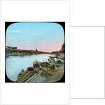 State barge opposite a Maharajah's palace, India by Anonymous