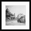 British tank in front of ruined buildings, Peronne, France, World War I by Nightingale & Co