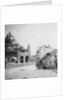 British tank in front of ruined buildings, Peronne, France, World War I by Nightingale & Co