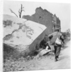 Blockhouse destroyed by a mine, Lomme, near Armentières, France, World War I by Nightingale & Co