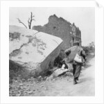 Blockhouse destroyed by a mine, Lomme, near Armentières, France, World War I by Nightingale & Co