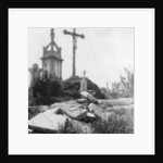 Damaged graves, old communal cemetery, Ypres, Belgium, World War I by Nightingale & Co