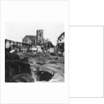 Damaged exterior of the Church of St Vaast, Armentières, France, World War I by Nightingale & Co