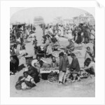 A market in the Tartar (northern) city, looking toward Drum Tower by Underwood & Underwood