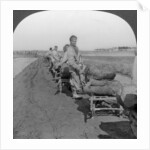 Conveying salt to the interior by wheelbarrow train by Keystone View Company