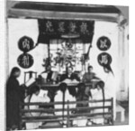 Interior of a schoolroom at Peking University, China by CH Graves