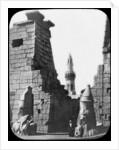 Minaret and ruins of Luxor Temple, Luxor, Egypt, c1890. Lantern slide by Newton & Co