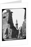 Minaret and ruins of Luxor Temple, Luxor, Egypt, c1890. Lantern slide by Newton & Co