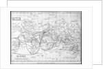 Map of the world showing sailing routes and telegraph cables by George Philip & Son Ltd